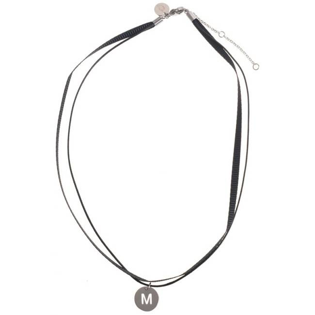 STEEL DOUBLE LETTER SHORT NECKLACE