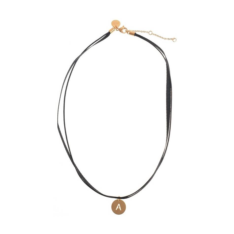 STEEL DOUBLE LETTER SHORT NECKLACE