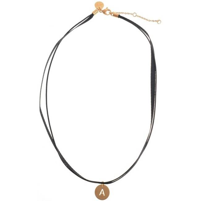 STEEL DOUBLE LETTER SHORT NECKLACE