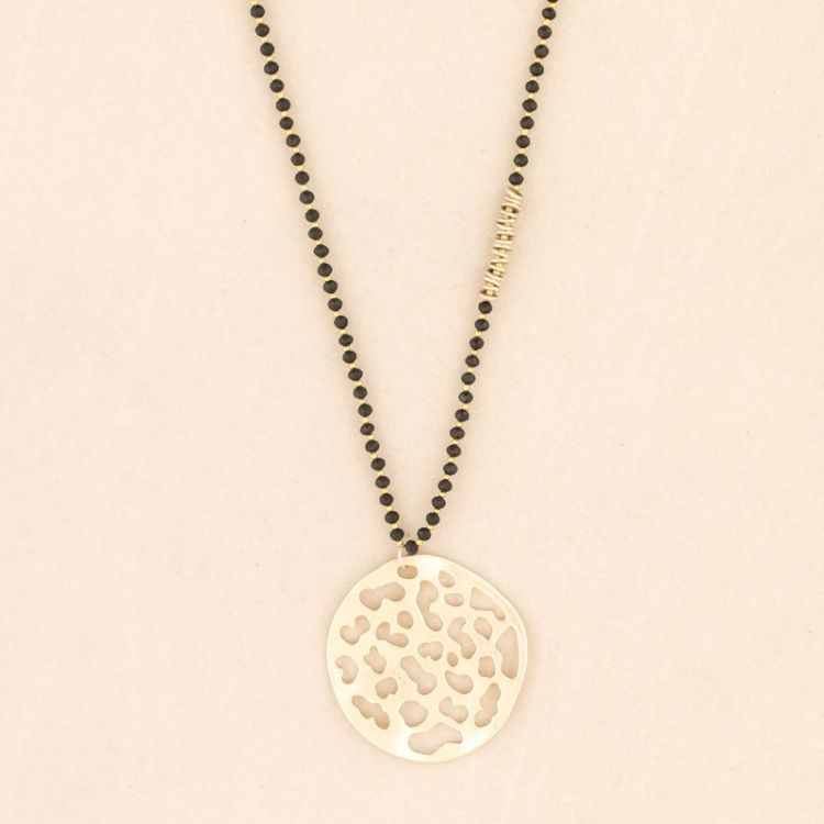 COLLAR LARGO CRISTALES COLGANTE MEDALL METAL 2