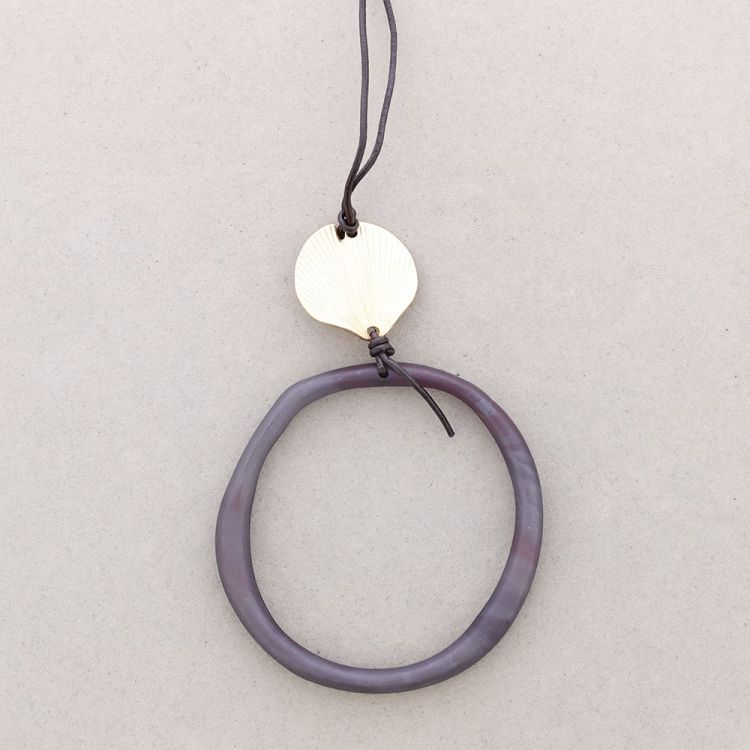 LONG RESIN HOOP PENDANT NECKLACE