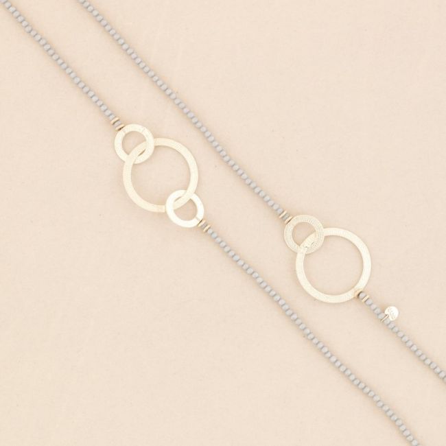 COLLAR LARGO CUENTAS CRISTALES ANILLAS METAL