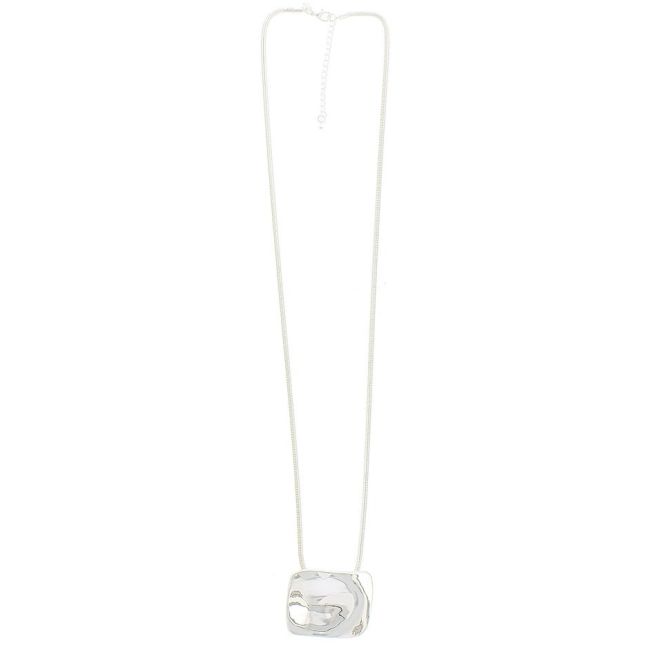 METAL SQUARE PENDANT LONG NECKLACE