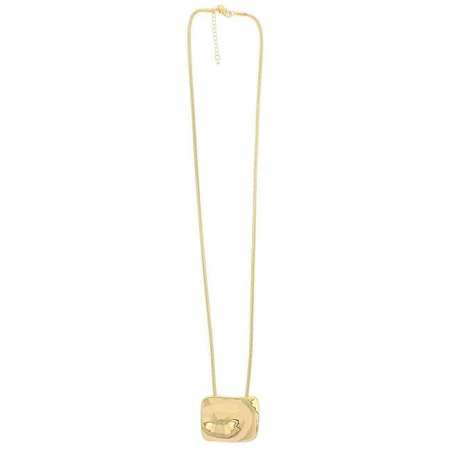 METAL SQUARE PENDANT LONG NECKLACE