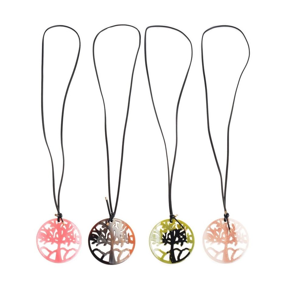 RESIN TREE OF LIFE PENDANT LONG NECKLACE