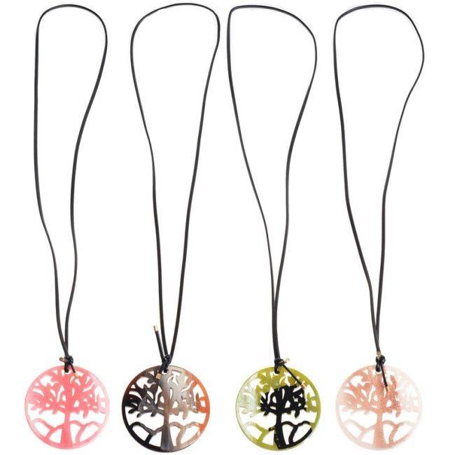 RESIN TREE OF LIFE PENDANT LONG NECKLACE