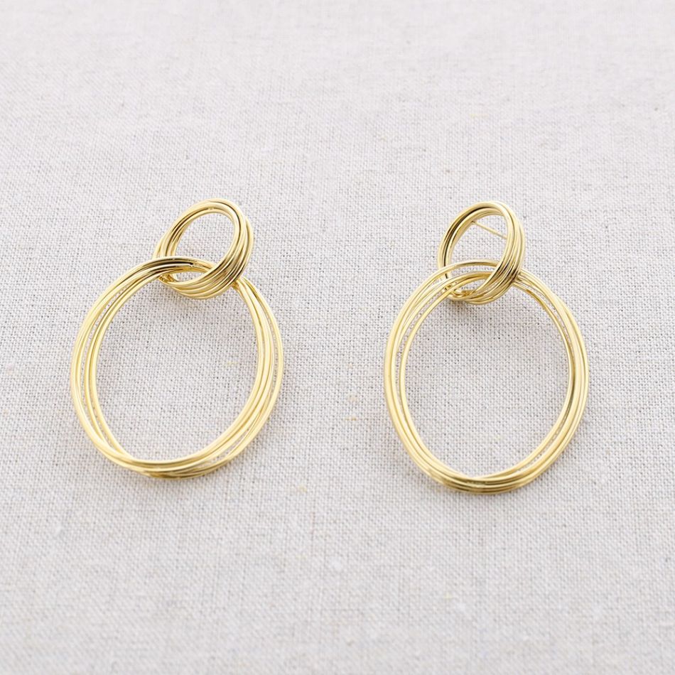 PENDIENTES ACERO DOBLE ARO ALAMBRES