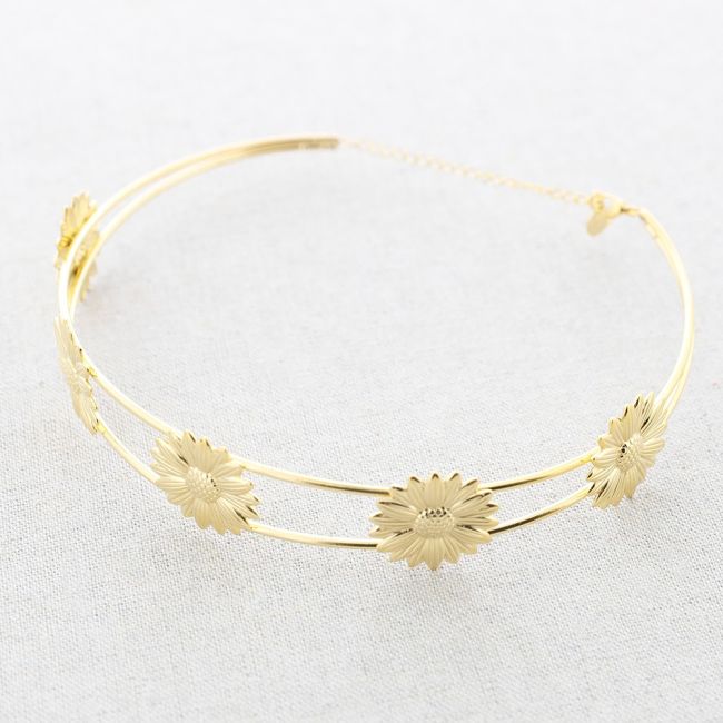 STEEL DOUBLE FLOWER CHOKER