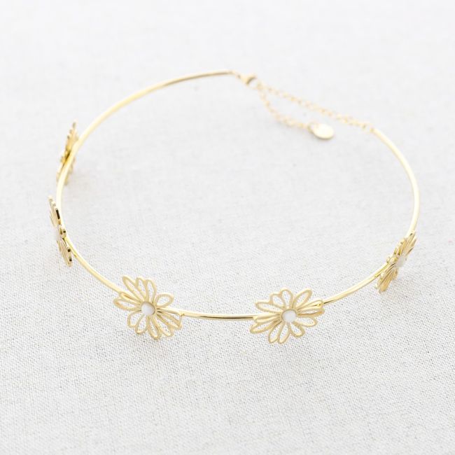 CHOKER ACERO FLORES