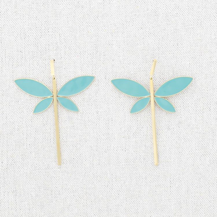 PENDIENTES ACERO LIBÉLULA ESMALTE