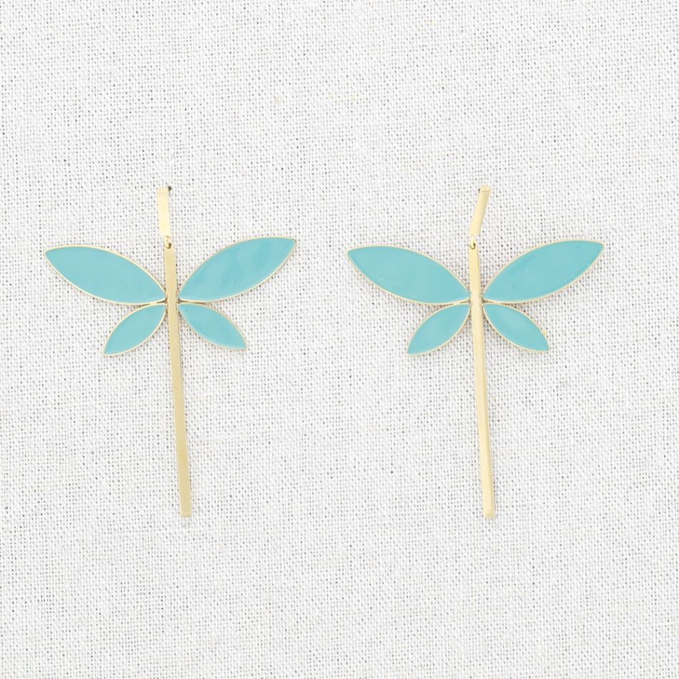 ENAMEL DRAGONFLY STEEL EARRINGS