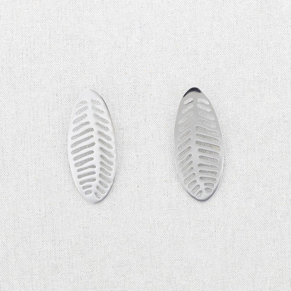 FILIGREE LEAF STEEL EARRINGS