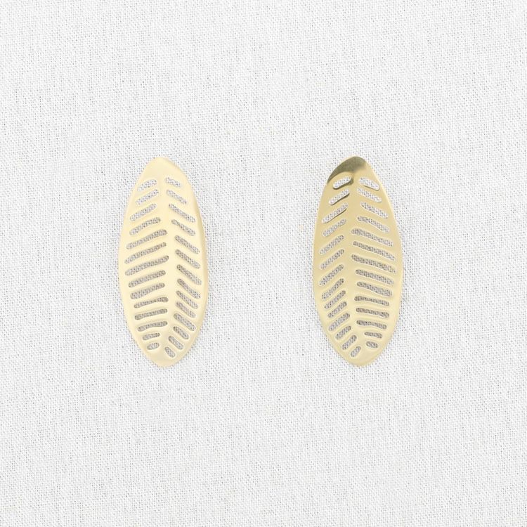 FILIGREE LEAF STEEL EARRINGS 2