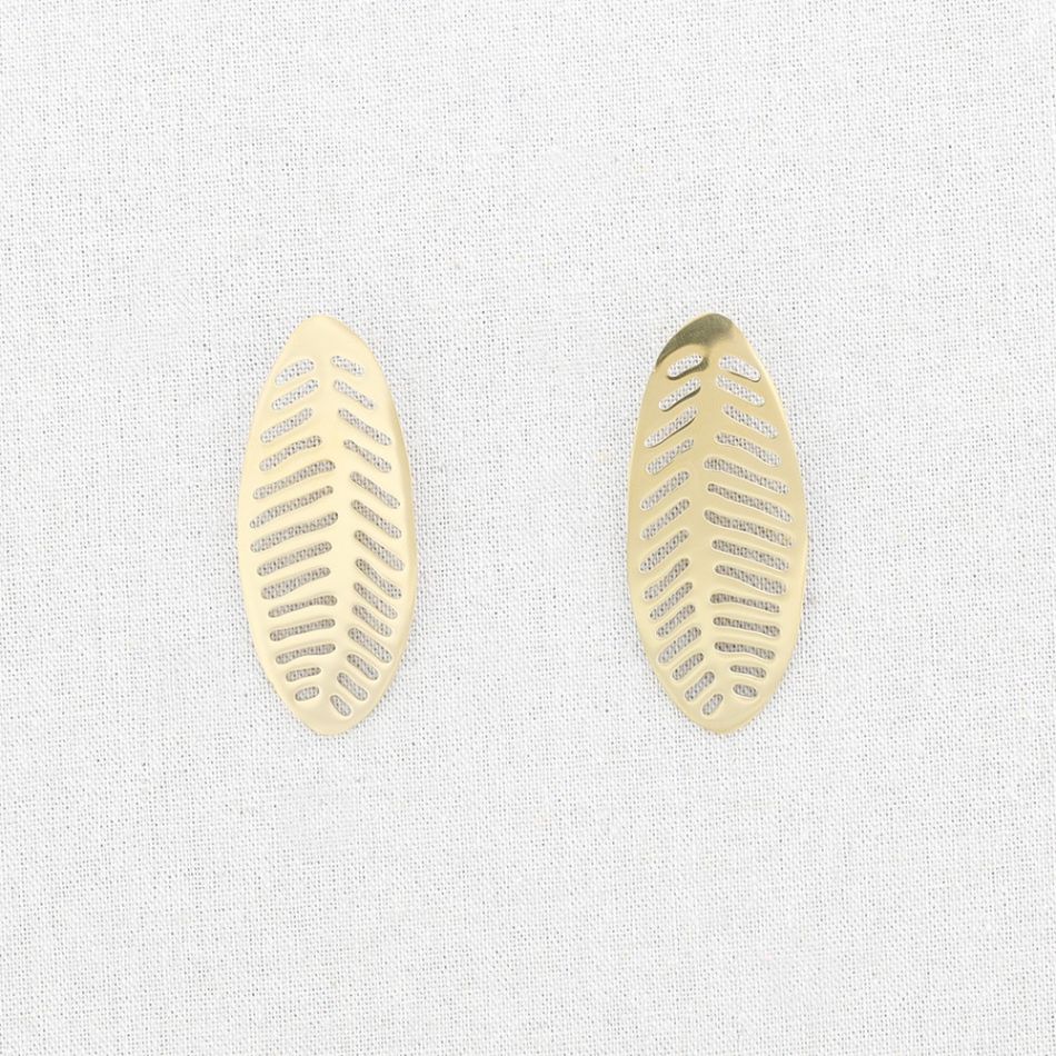 FILIGREE LEAF STEEL EARRINGS