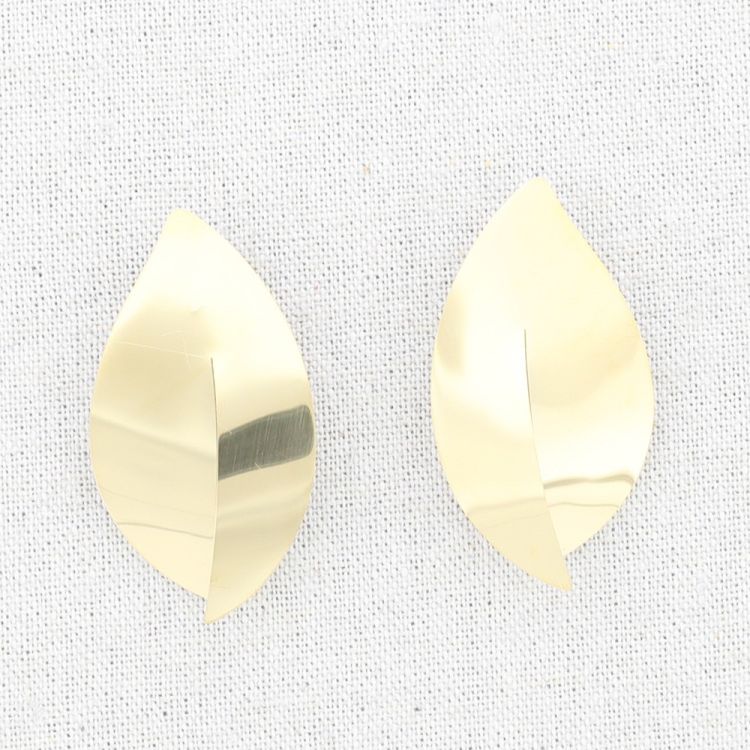 SPLIT LEAF STEEL EARRINGS