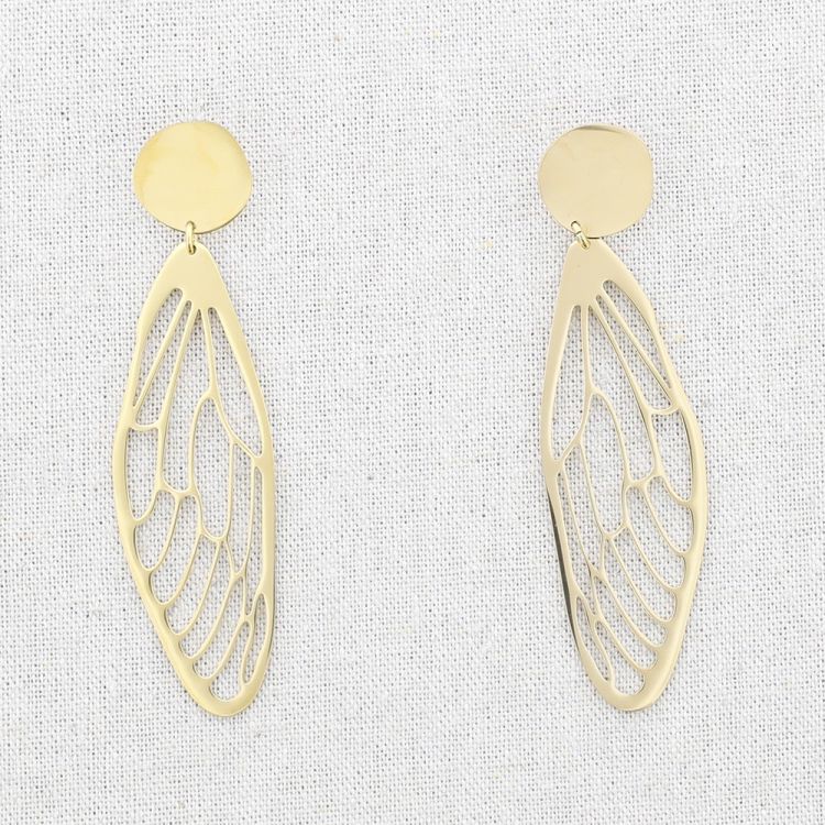 STEEL WING PENDANT EARRINGS 2