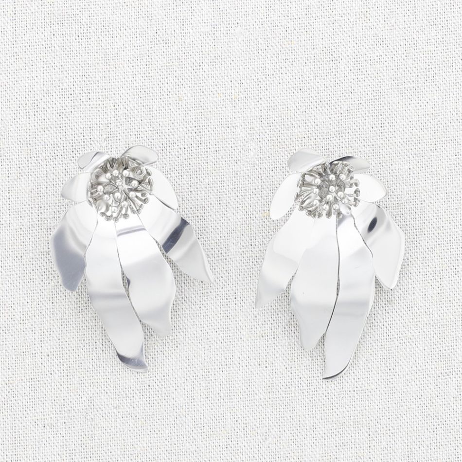 PENDIENTES FLOR ACERO