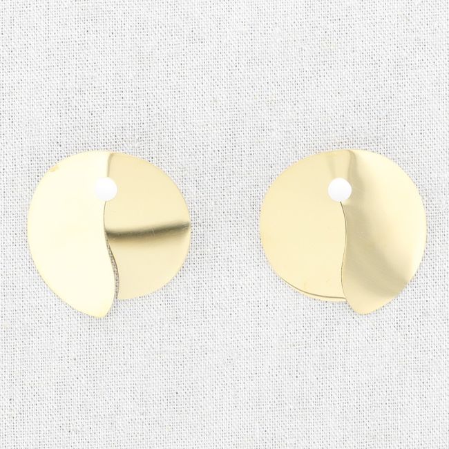 IRREGULAR SHAPE STONE STEEL EARRINGS