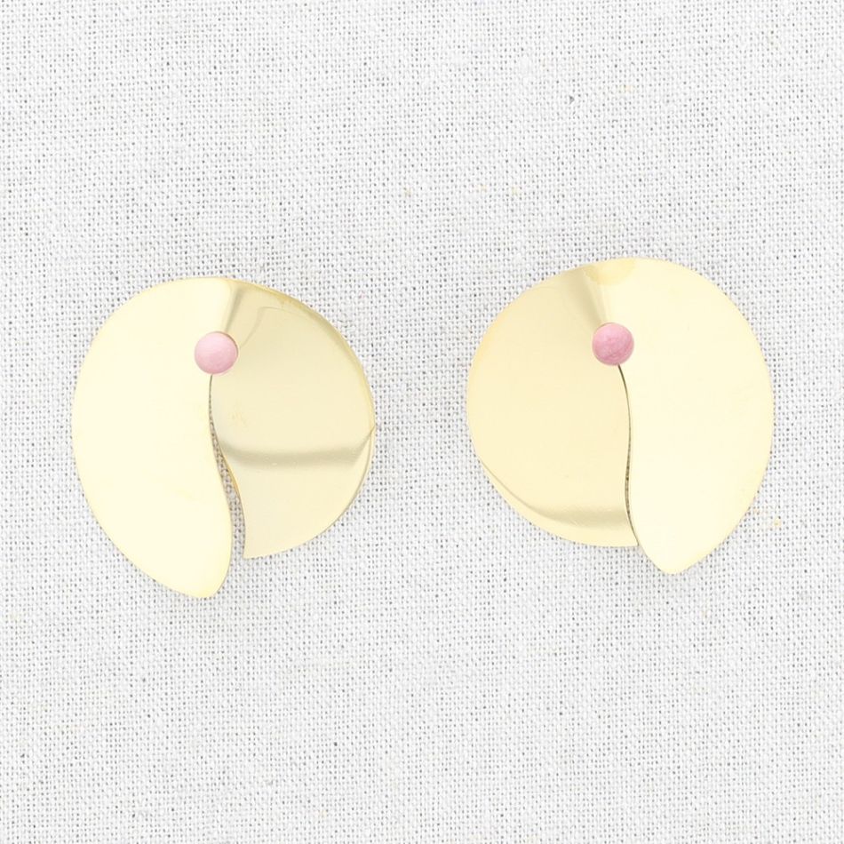 PENDIENTES ACERO FORMA IRREGULAR PIEDRA