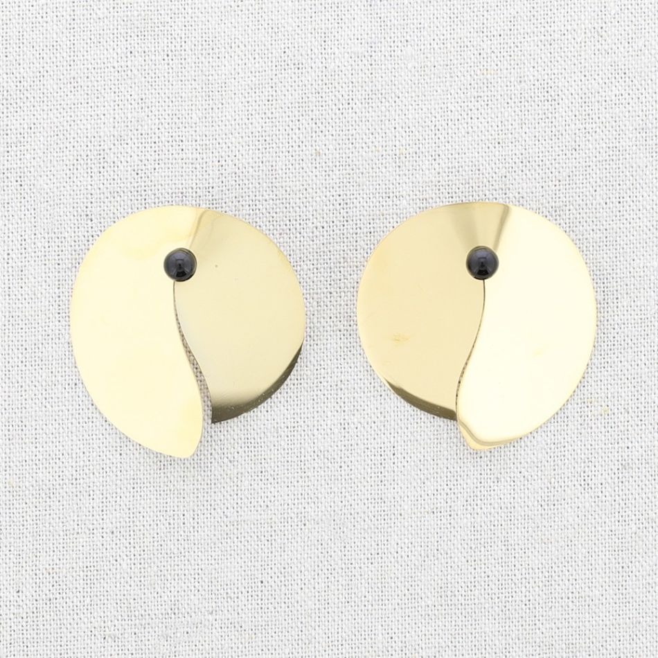 PENDIENTES ACERO FORMA IRREGULAR PIEDRA