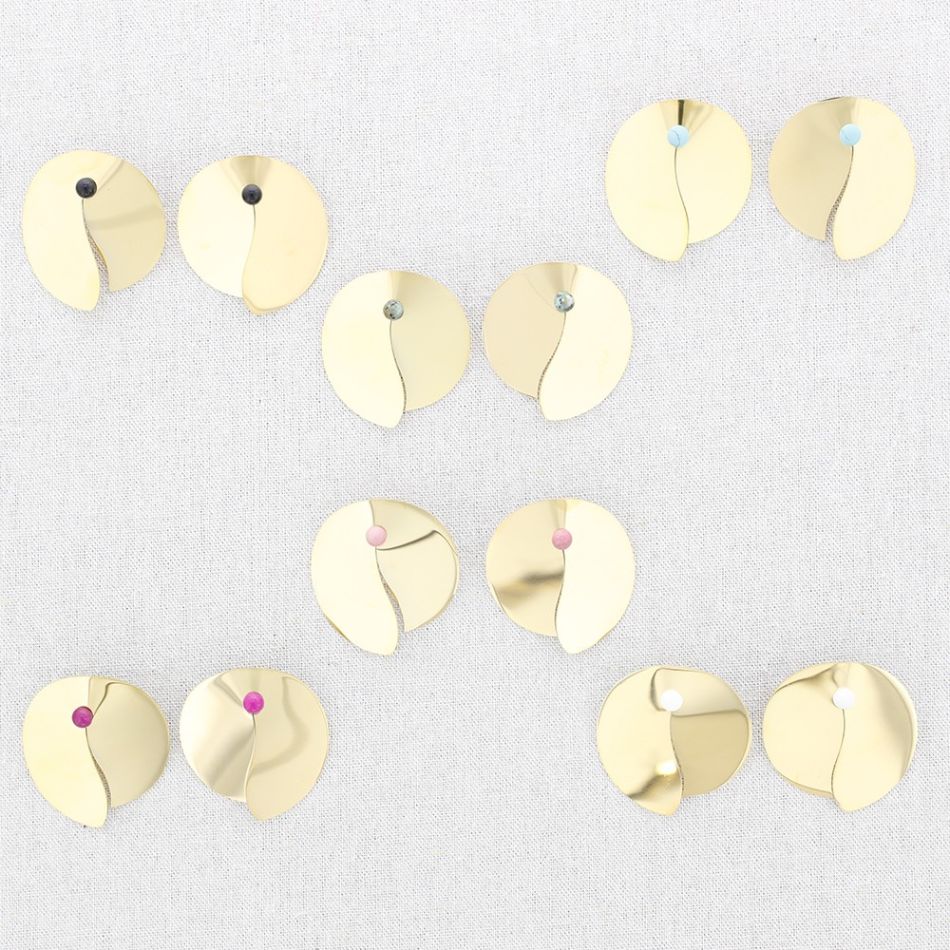 PENDIENTES ACERO FORMA IRREGULAR PIEDRA