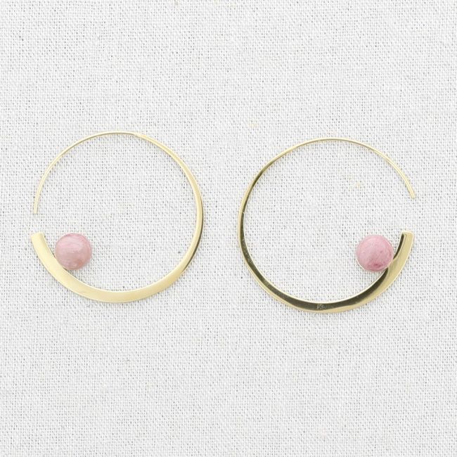 STEEL STONE HOOP EARRINGS