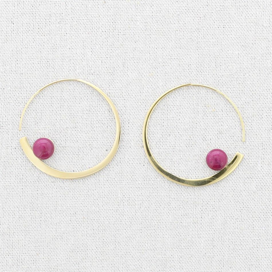 PENDIENTES ACERO ARO PIEDRA