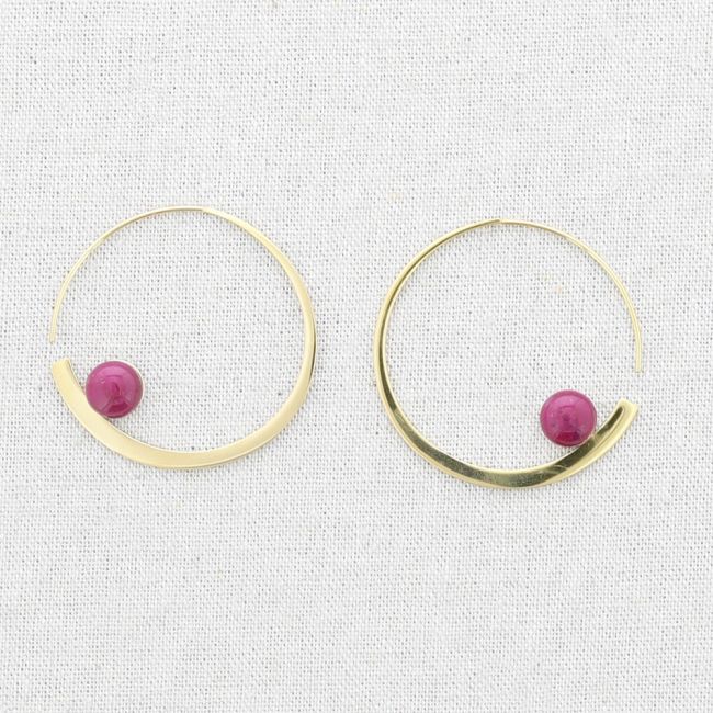 PENDIENTES ACERO ARO PIEDRA
