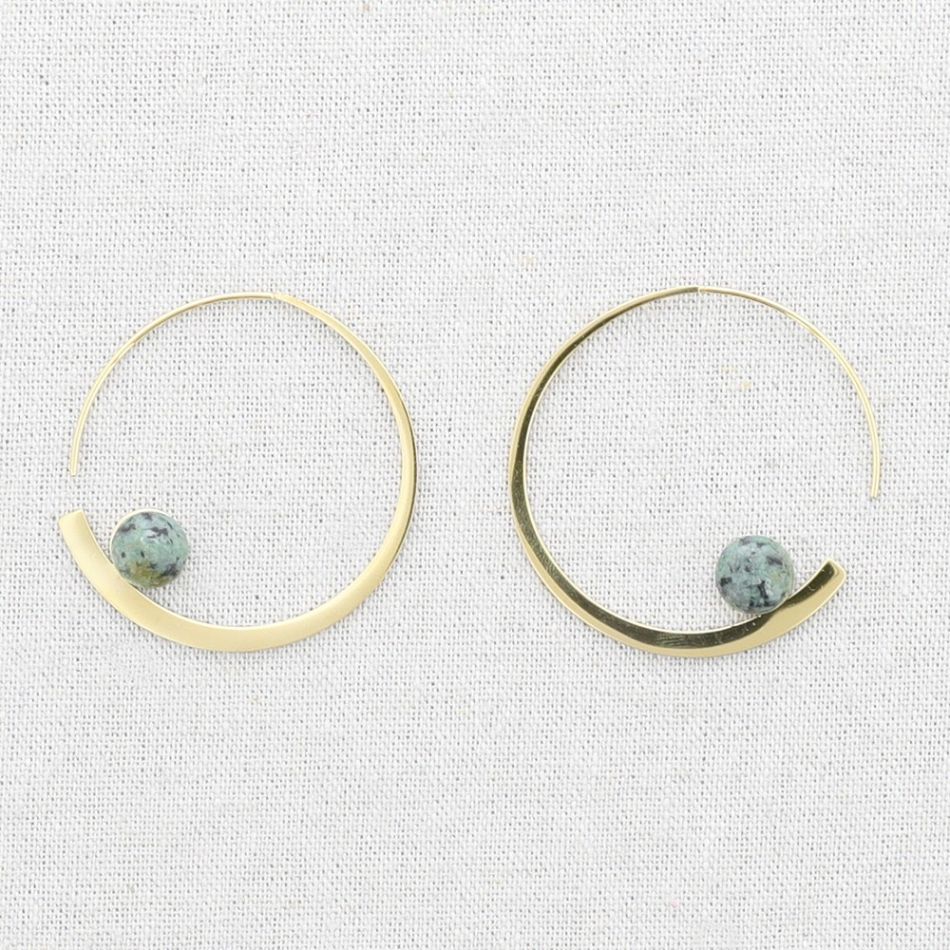 PENDIENTES ACERO ARO PIEDRA