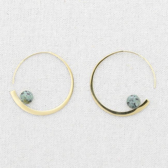 PENDIENTES ACERO ARO PIEDRA