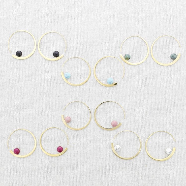 PENDIENTES ACERO ARO PIEDRA 2