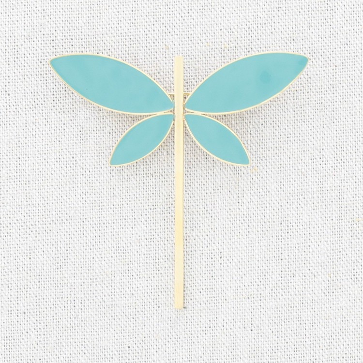 STEEL BROOCH DRAGONFLY ENAMEL