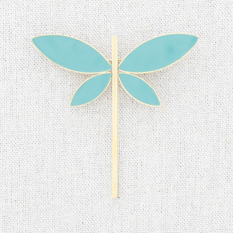 STEEL BROOCH DRAGONFLY ENAMEL