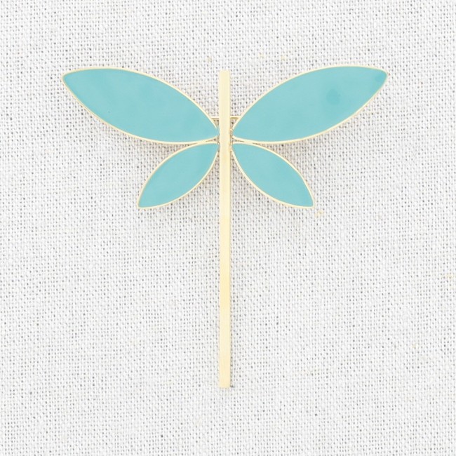 STEEL BROOCH DRAGONFLY ENAMEL