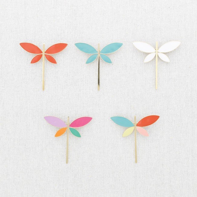 STEEL BROOCH DRAGONFLY ENAMEL