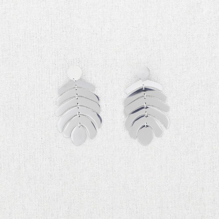 STEEL LEAF EARRINGS