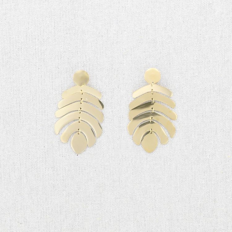 STEEL LEAF EARRINGS