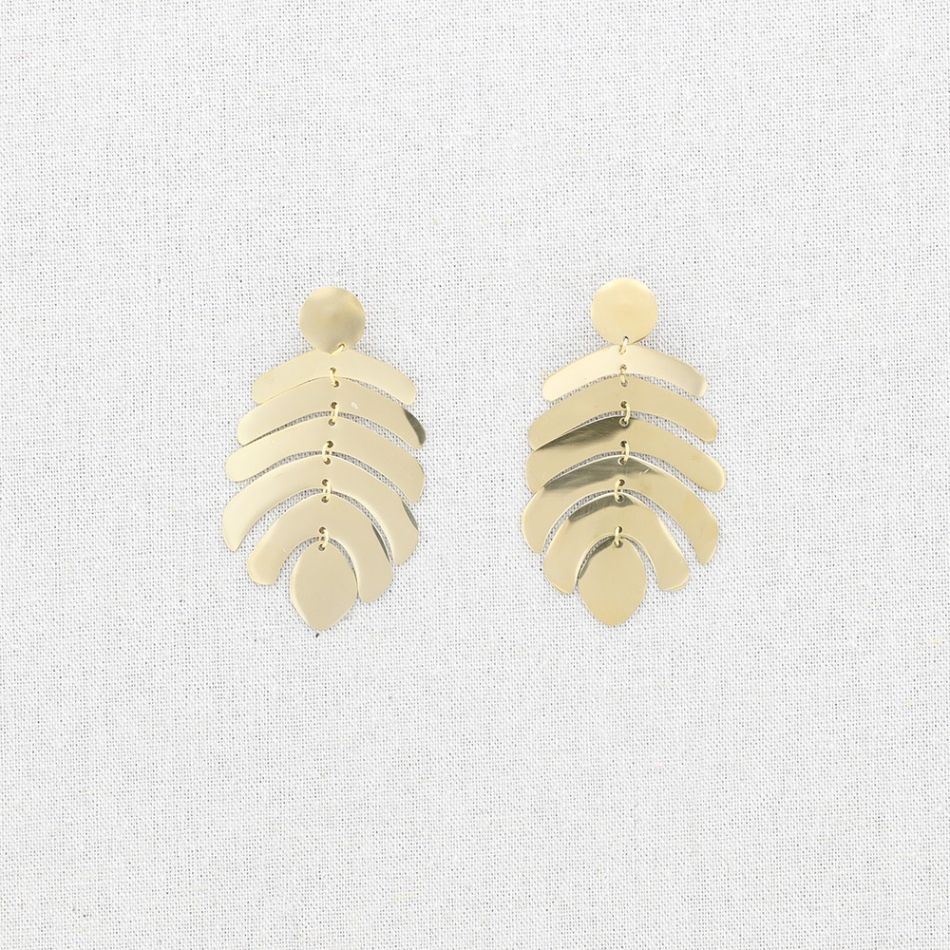 STEEL LEAF EARRINGS