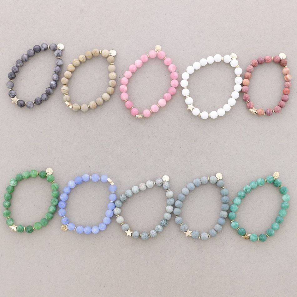 STONE ELASTIC BRACELET 8MM