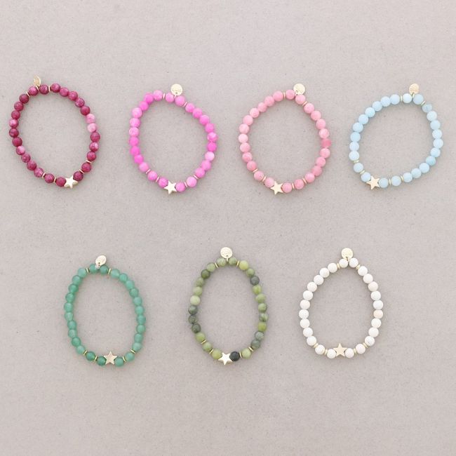 STONE ELASTIC BRACELET 6MM