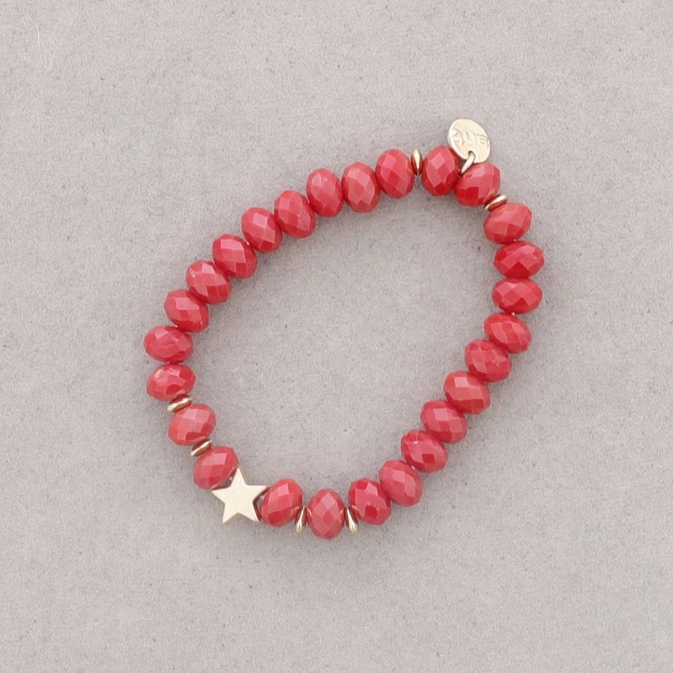 PULSERA ELASTICA ESTRELLA CRISTALES FACETADOS 8MM
