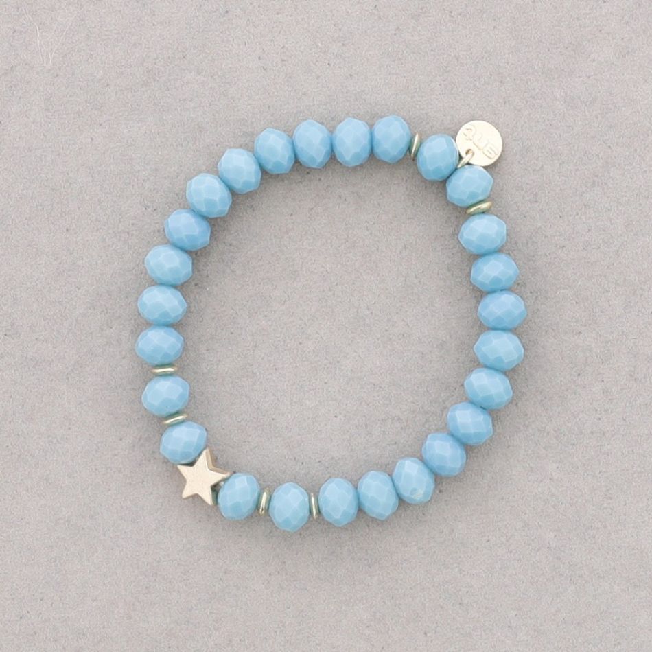 PULSERA ELÁSTICA ESTRELLA CRISTALES FACETADOS 8MM