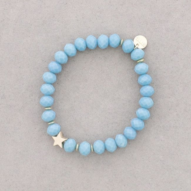 PULSERA ELÁSTICA ESTRELLA CRISTALES FACETADOS 8MM