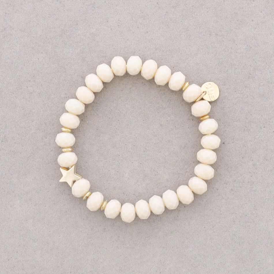 PULSERA ELASTICA ESTRELLA CRISTALES FACETADOS 8MM