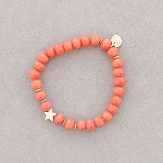PULSERA ELASTICA ESTRELLA CRISTALES FACETADOS 8MM