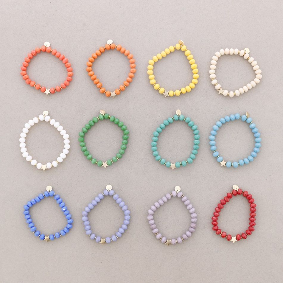 ELASTIC STAR BRACELET WITH FACETED CRYSTALS 8MM