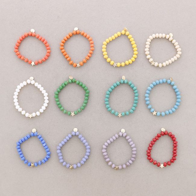 ELASTIC STAR BRACELET WITH FACETED CRYSTALS 8MM