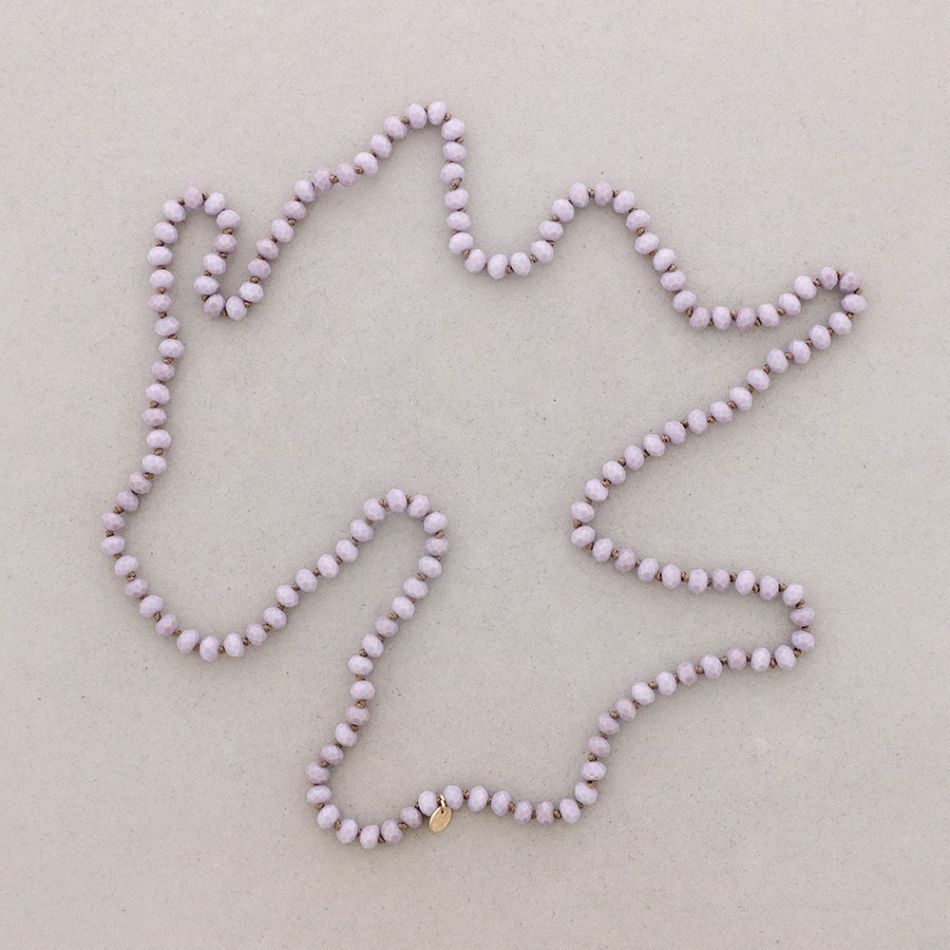 LONG NECKLACE WITH FACETED CRYSTAL BALL KNOTS 1.2M*8MM