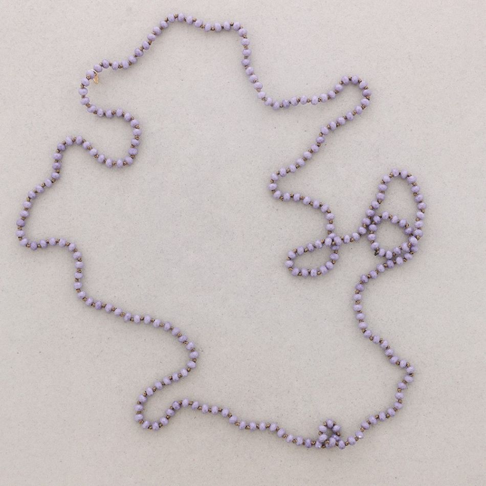 LONG NECKLACE WITH FACETED CRYSTAL BALL KNOTS 1.5M*6MM