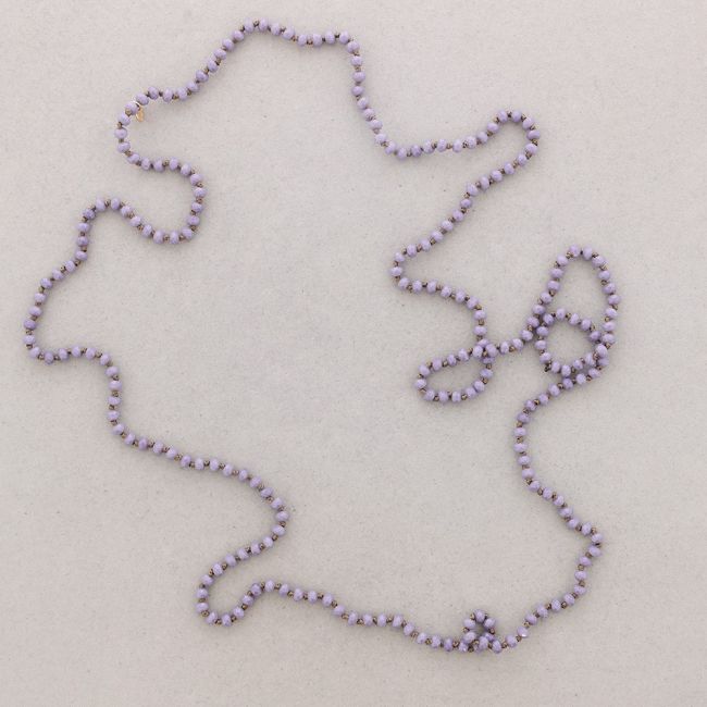 COLLAR LARGO NUDOS BOLAS CRISTALES FACETADOS 1,5M*6MM